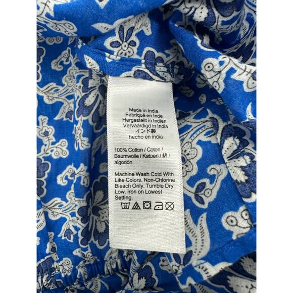 J.Crew Tiered Tie-front Beach Dress in Cobalt Floral Cotton Voile - Picture 10 of 10